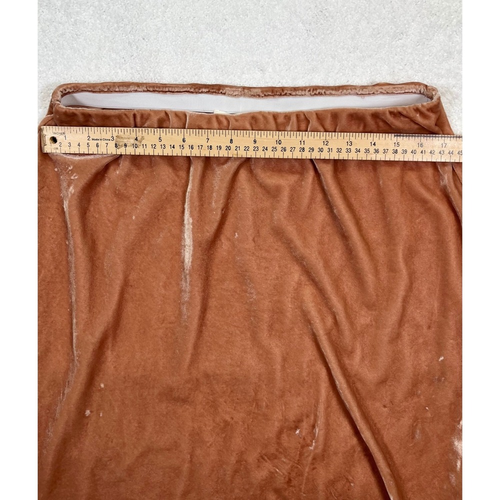 Anthropologie Velvet Slip Midi Skirt Size L Sheer Lightweight Elegant - Picture 3 of 8
